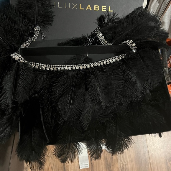 JLUXLABEL Cropped Feather Top - Picture 3 of 8